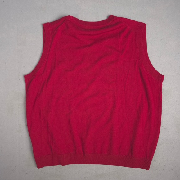 Turnbury Extra Fine Merino Wool Sweater Vest Mens 3XB Sleeveless Red - Picture 9 of 10